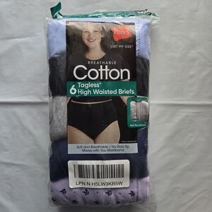 Hanes Cotton High Waisted Tagless Briefs - 6 Pack Womens Multiple Sizes